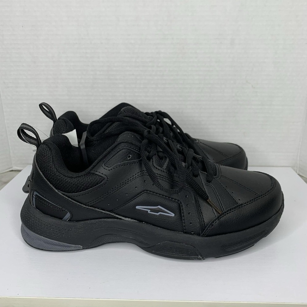 Avia Quickstep Wide Width Walking Shoes Mens Size 8 W Black Lace-up Memory Foam
